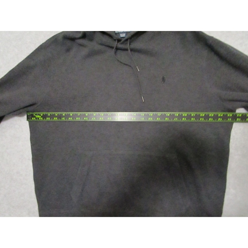 Ralph Lauren Polo Hoodie Mens Extra Large Gray Elbow Patch Pony Logo Sweater - Picture 6 of 11